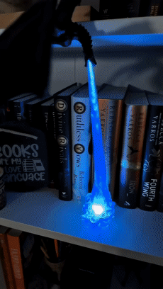 Dragon breath flame night light glowing in motion
